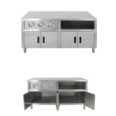 China Multipurpose use 1.5M Stainless steel Cabinet Durable Without Deformation Modern Kitchen Equipment Silver Multipurpose use Center Island Cabinet for sale