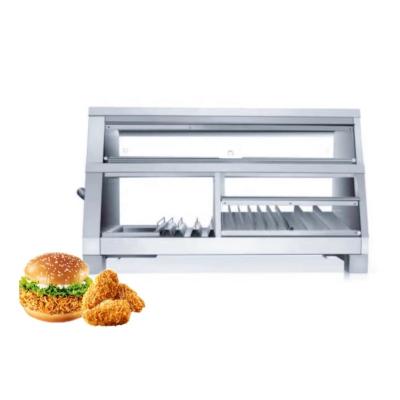 China Snack Bar Restaurant Kitchen Equipment 3 In1 Food Warmer Display Showcase 1.5m 1.2m Electric Fried Chicken Warmer for sale