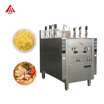 China Automatic lifting 6 Heads Commercial Noodle Cooking Machine Automatic Lifting Noodle Cooker Boiler Pasta Gas Double Tank Noodle Cooker for sale