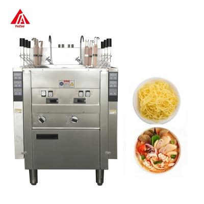 China Automatic lifting High Efficiency Stainless Steel 6 Head Head Gas Parallel Double Cylinder Cooking Machine Automatic Lifting Noodle Cooker for sale