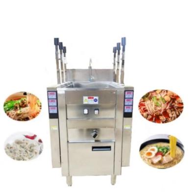 China Automatic lifting Six Heads Gas Parallel Bar Noodle Cooker Double Tank Electrical Hotel Auto Pasta Cooker 6 Heads With Baskets for sale