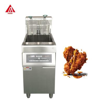 China Safety  Stainless Steel Temperature Control Vertical Computer Board Smart Commercial Fryer 2 Cylinders Deep Fryer With Baskets for sale