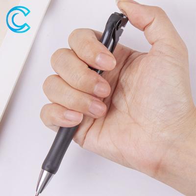 China Normal custom logo push type transparent gel ink Pen Advertising Plastic 0.5mm black gel ball pens for sale