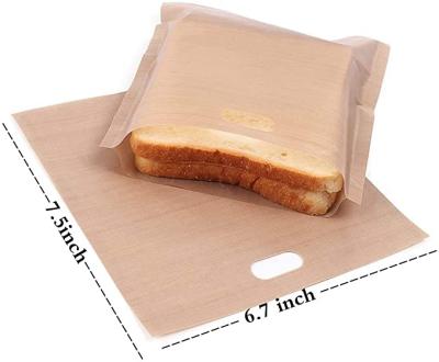 China Reusable Sandwich Bag Non Stick Fiberglass Cloth PTFE Toaster Bread Bag Reusable Toaster Bag for sale