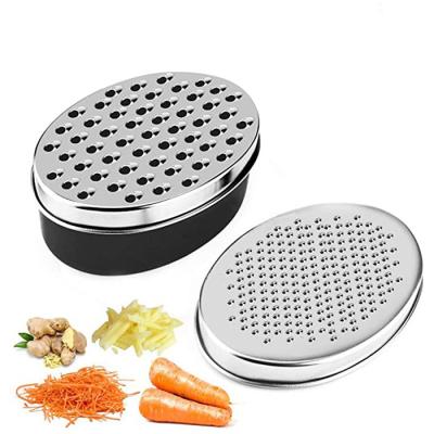 China Sustainable Kitchen Tools Vegetable Chopper Shredder Manual Cheese Grater Lemon Zester with Food Storage Container and Lid for sale