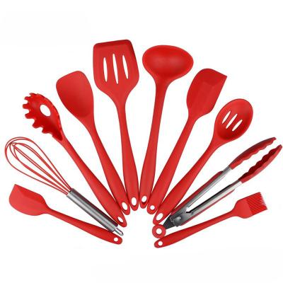 China 10pcs Sustainable Food Grade Silicone Cooking Tools Utensil Sets Non-stick Silicone Kitchen Utensils Cooking Set for sale