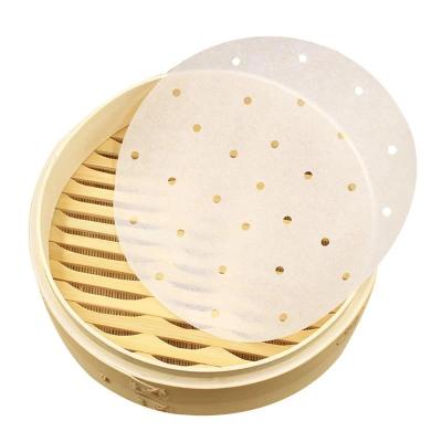 China Air Fryer Square 100pcs Disposable Paper Liner 50pcs Round Steamer Liner Bamboo Papers Non Stick Air Fryer Parchment Paper for sale