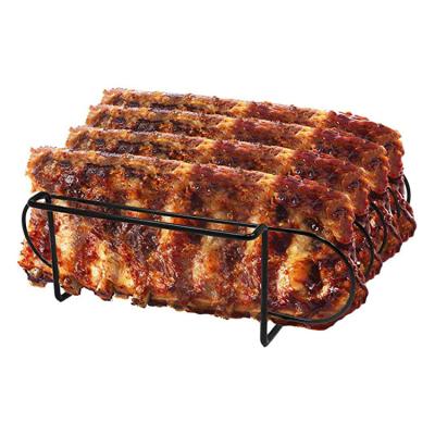 China Easily Cleaned Non-Stick Grill Rib Rack Rib Roast Rack BBQ Rib Rack 4 Port Rack for Grill for sale