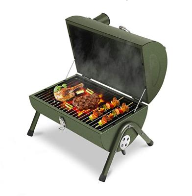 China Outdoor Smoker Easily Gathered Mini Portable Barbeque Charcoal Grill Wood Handle Charcoal Grill for sale