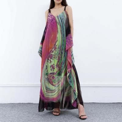 China Breathable Boho Chiffon Sundress Maxi Print Woven Long Prom Dresses From Enyami Professional Women Clothing Manufacturer for sale