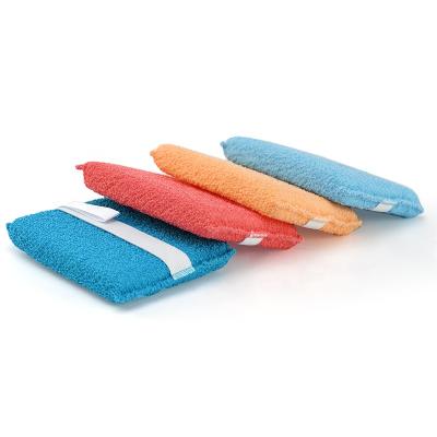 China EXFOLIATE Large Exfoliating Body Scrubber Sponge with Hand Strap for Bath and Shower Customizable Colors for OEM and Private Label for sale