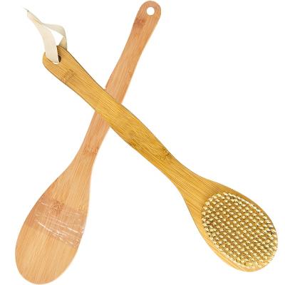 China EXFOLIATE 2021 hot style bamboo handle stiffens high quality bamboo shower brush household handle shower brush for sale