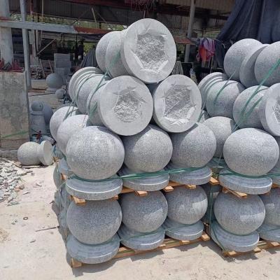 China Modern White Granite G603 Garden Outdoor Sesame Stone Balls for sale