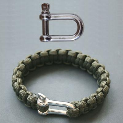 China Hot Selling Dee Adjustable Shackle Survival Paracord Bracelet Buckle Beaded Bracelets for sale