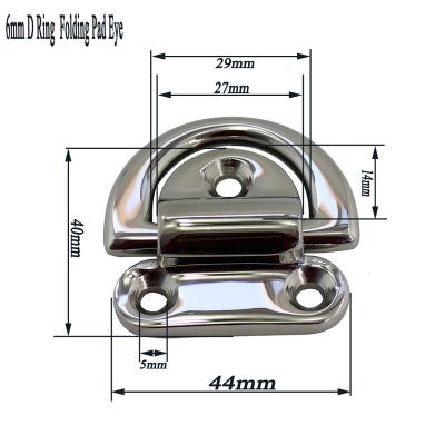 China Easy Install/Use Maximum Corrosion Resistance And Durability High Mirror Polished SUS 316 Marine Boat Latch D Ring Folding Pad Eye for sale