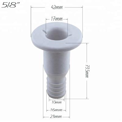 China Durable Plastic for Impact Resistance Marine Boat Bilge Hose Plastic Nylon Through Through Hull Bilge Fitting for sale