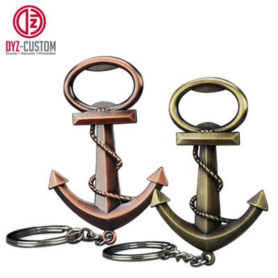 China Advertising Novelty Gifts Anchor Beer Bottle Opener Metal Key Chain for sale