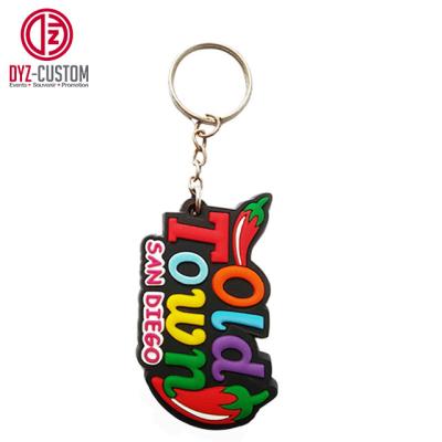 China Souvenir Gift San Diego Soft PVC Custom PVC Key Chain Rubber Key Chain for sale