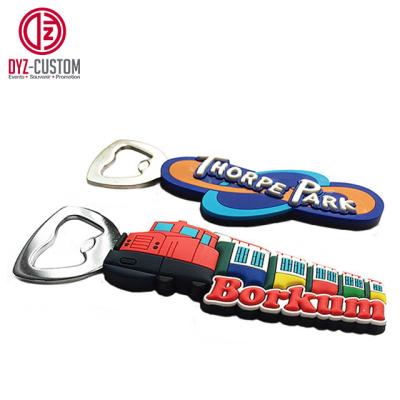 China Shape Custom Soft PVC Bottle Opener Fridge Magnet for sale