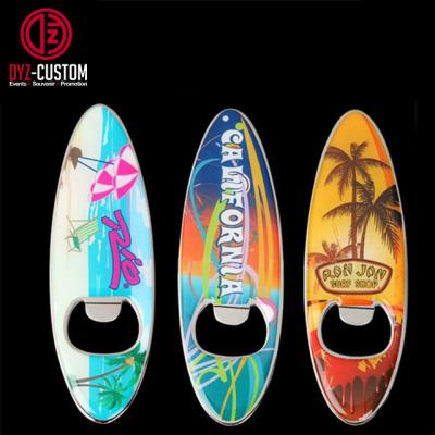 China Shape Surfing Board Custom Bottle Opener Fridge Magnet for sale