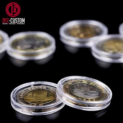 China Coin Holder 25mm Coin Holder Capsules Clear Round Plastic Coin Container Case for sale