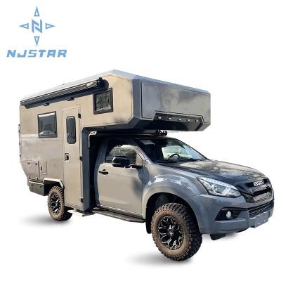 China Small Njstar Hybrid RV Australian 4x4 Caravan Trailer Motorhome Lightweight Aluminum Land Mobile Camper Trailers for sale