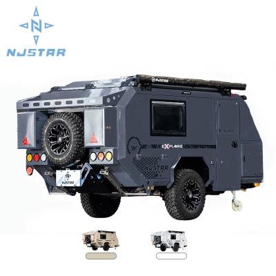 China NJSTAR lightweight manufacturers China bulk 16ft Australian standard hybrid cars off road camper rv caravan travel trailers for sale