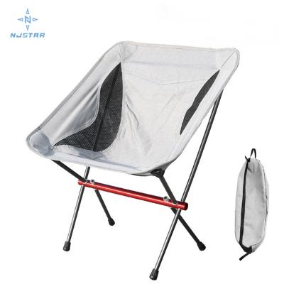 China Njstar custom moon light hot sale outdoor ultralight portable folding camping chair for beach hiking picnic for sale