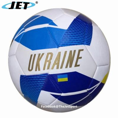 China Durable Leather Ukraine Flag Football PU Nation Team Flag Soccer Ball for sale