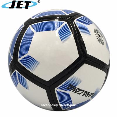 China Durable Bulk Production Size 4 White Blue Soccer Ball Match Ball for sale