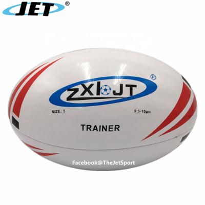 China OEM LOGO Super Rugby Machine Stitched Durable Custom PVC Rugby Ball for sale