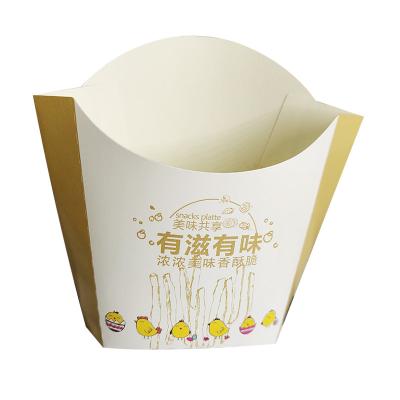 China Wholesale Disposable Food Size Custom Paper Box And Color Printed French Fries Packaging Box for sale