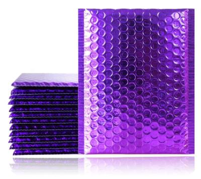 China 5Pcs 200*180+40mm Large Aluminum Foil Bubble Mailer Bubble Mailers Protective Purple Padded Envelopes for sale