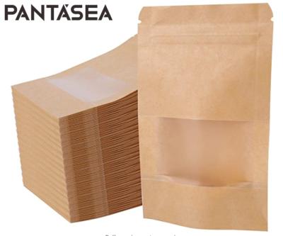 China Popular Store Food Gift Nuts All Size Kraft Paper Bags With Seal Resealable Zipper Lock Kraft Paper Wrapping Paper for sale