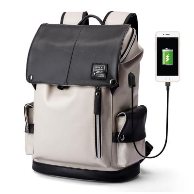 China With USB High Quality Gray Stylish Waterproof Students School Backpack With USB for sale