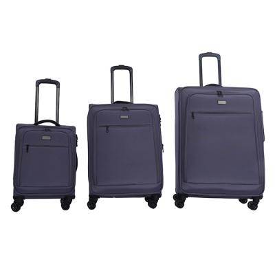 China Custom 210D Polyester Suitcase Luggage Travel Suitcase Portable Hard Shell Lightweight Safety Carry On Luggage for sale