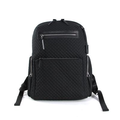 China With USB Classic Real Leather Trim Custom High Quality Backpack With 4 Exterior Zipper Pockets for sale