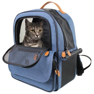 China Breathable Sturdy Breathable Pet Carrier Backpack Cat Bag Outdoo Cute Pet Dog Cages Portable for sale