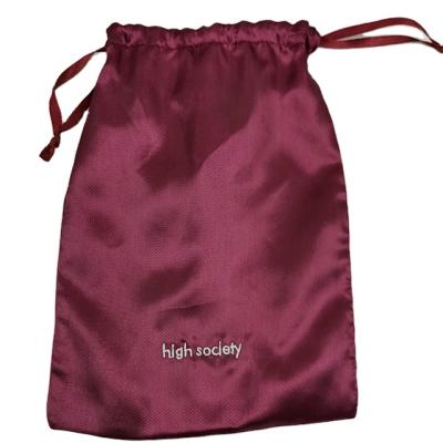 China Jewelry Pouch Custom Printed Small Drawstring Bags Gold Satin Silk Pouch For Hair for sale