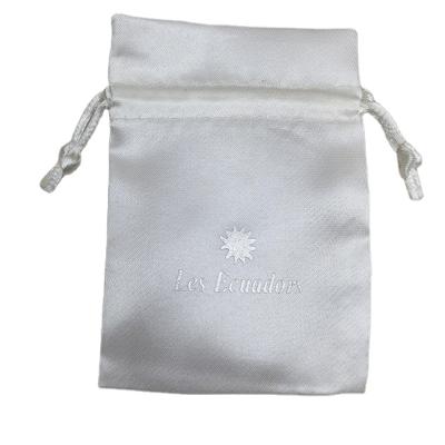 China Jewelry Pouch Making Tote Handbag Drawstring Cover Small White Silk Cotton Satin Hair Drawstr Dust Pouch Custom Bag for sale