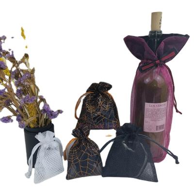 China Present Jewelry Pouch Weddings Party Sheer Organza Wine Bottle Gift Bags for sale