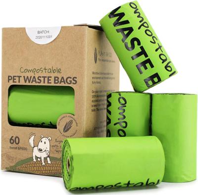 China Sustainable Dog Poop Bags Dispenser Refill Rolls Bag 100%Biodegradable Compostable Leak Proof Eco Friendly Doggie Waste Bags for sale