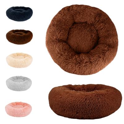 China Fluffy Appease Comfy Waterproof Washable No Slip Donut Dog Bed Bottom Luxury Sofa For Medium Small Cat Pets Puppy for sale