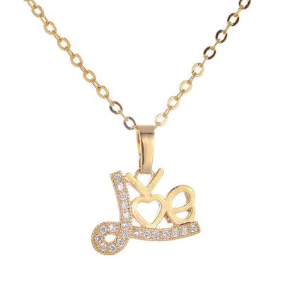 China Durable Trendy O V E Love Fashion Jewelry Letter L Pendant Charms Necklace For Women And Girls for sale