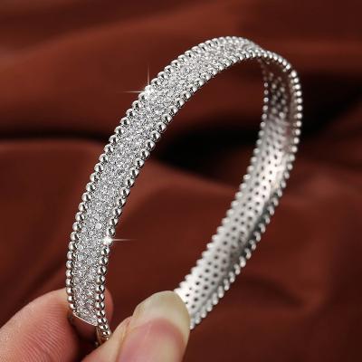 China Factory Wholesale Durable Fashion Brand Jewelry Bracelets And Bangles Crystal Zircon Paved Bracelet For Women Men for sale