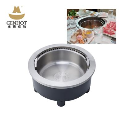 China Electric mini shabu-shabu easily assembled hot pot round smokeless hot pot equipment for sale