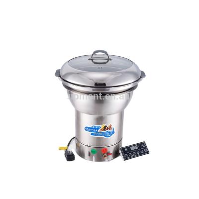 China 2016 Hotel New Products Stainless Steel Pot Divided Into Two Steamer With Hot Pot Steam In One Set for sale