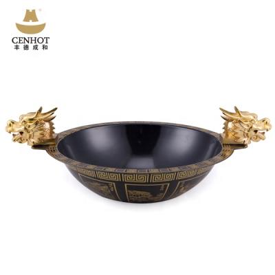 China Viable dragon exquisite chinese main enamel craft pot hot pot does not fade shabu shabu hot pot cookware for sale