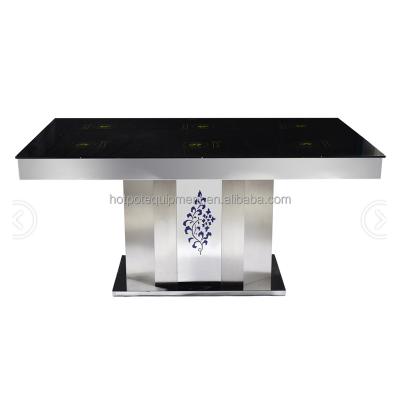 China Hot Pot Restaurant Pot Table Easy Korean BBQ Grill Hot Pot Table With Barbecue Grill For Restaurant for sale