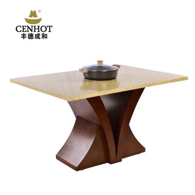 China CENHOT easy hot pot slab rock table korea restaurant smokeless hot pot table for sale